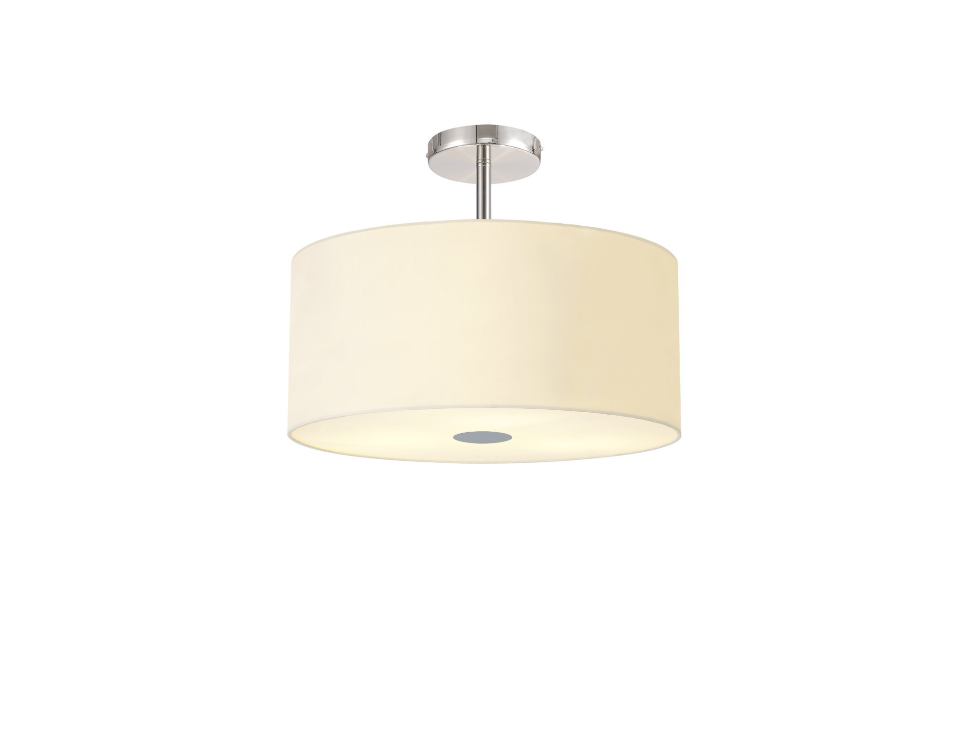 Baymont 40cm, Drop Flush 5 Light Polished Chrome, Ivory Pearl/White, Frosted Diffuser